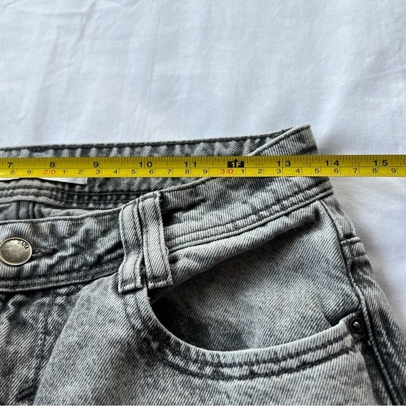 Zara Straight leg acid washed black gray raw frayed hem jeans 9589 - Picture 10 of 11